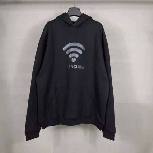 Balenciaga Wi-Fi Icon Oversized Hoodie Black