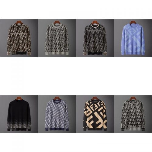 Fendi FF Monogram Knit Crewneck Sweater Multicolor