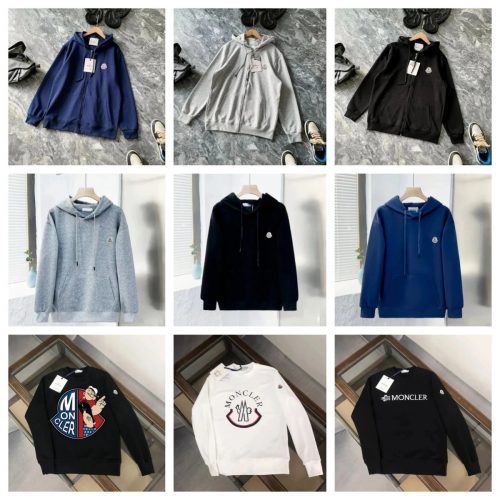 Moncler Graphic and Basic Casual Hoodies and Sweatshirts Multicolor