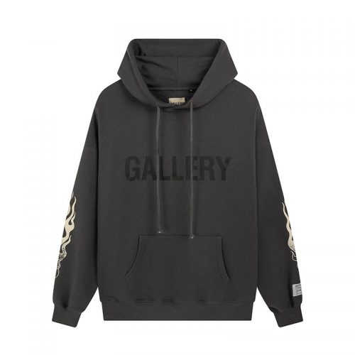 Gallery Dept Flame Print Hoodie Casual Sweatshirt Black