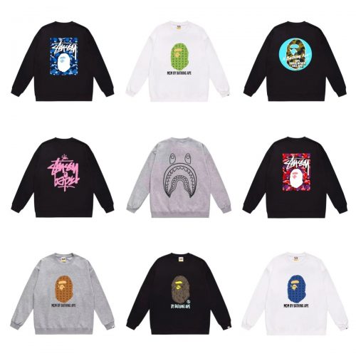 A Bathing Ape BAPE Graphic Print Streetwear Sweatshirt Multicolor