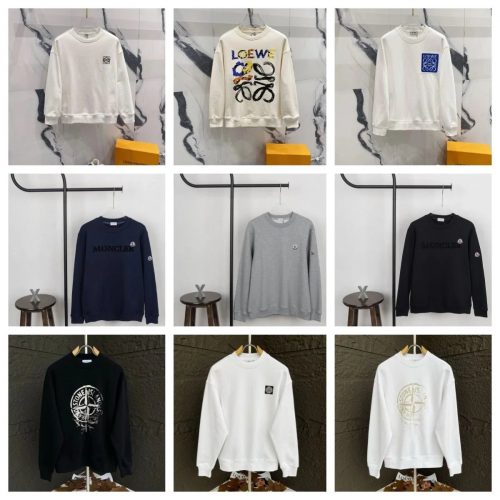 Moncler Logo Patch Casual Crewneck Sweatshirt Black