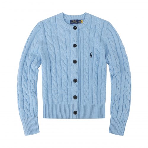 Polo Ralph Lauren Cable-Knit Classic Cardigan Sweater Light Blue