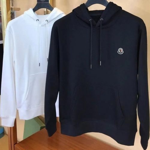 Moncler Patch Hoodie Minimalist Cotton Sweatshirt Black