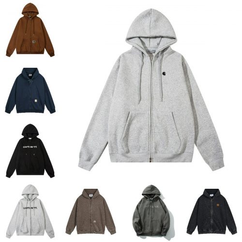 Carhartt Zip-Up Hoodie Casual Sweatshirt Multicolor