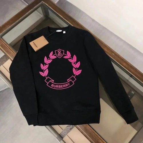 Burberry Laurel Wreath Graphic Cotton Sweatshirt Black