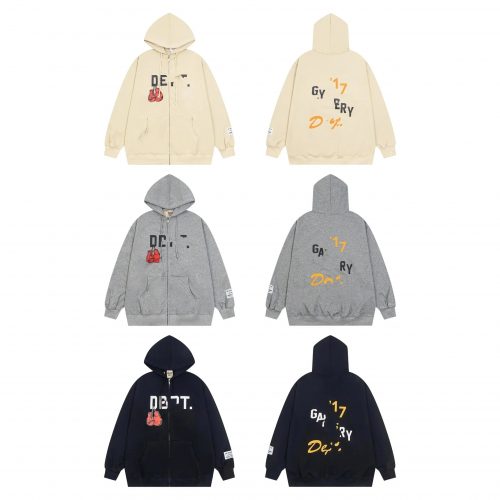 Gallery Dept. Boxing Graphic Zip-Up Hoodie Streetwear Sweatshirt