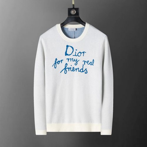 Dior Dior for my real friends Graphic Knit Sweater White and Blue