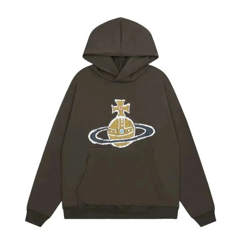 Vivienne Westwood Orb Graphic Oversized Hoodie Brown
