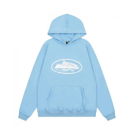 Corteiz Island Hoodie Casual Pullover Hoodie Light Blue