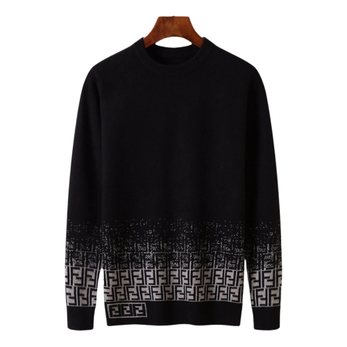 Fendi FF Monogram Knit Crewneck Sweater Black
