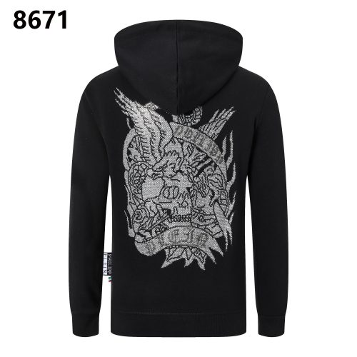 Philipp Plein Crystal Skull Graphic Hoodie Black