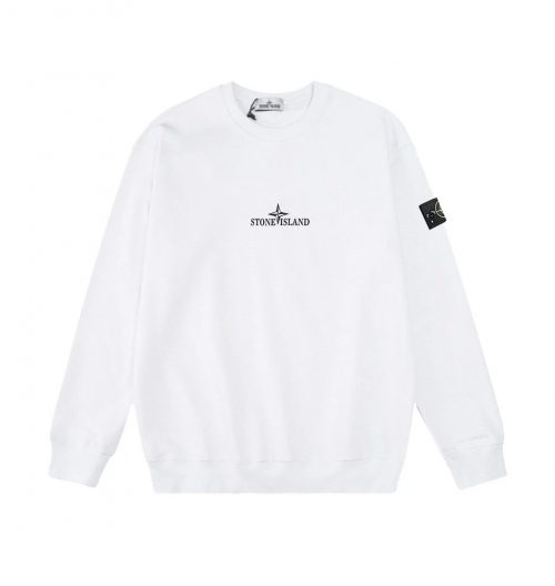 Stone Island Compass Patch Crewneck Sweatshirt White