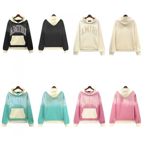 Amiri Varsity Hoodie Oversized Streetwear Sweatshirt Multicolor