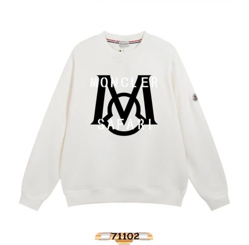 Moncler Safari Graphic Cotton Sweatshirt White