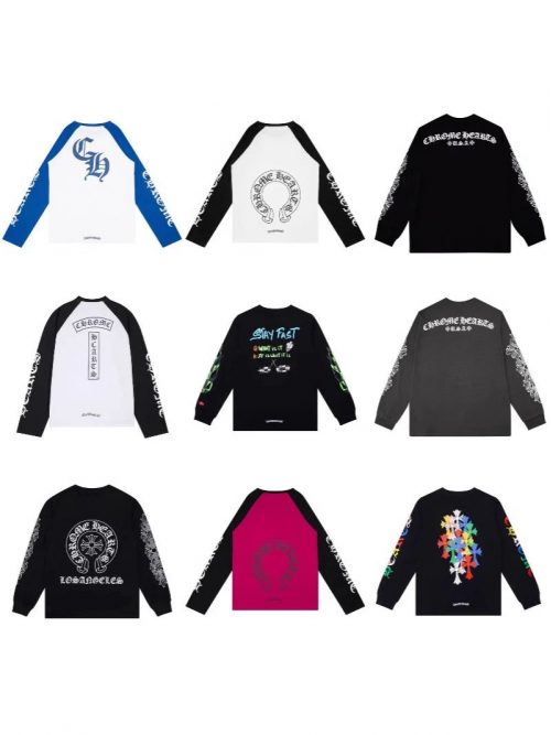 Chrome Hearts Graphic Long Sleeve Cotton T-Shirt Multicolor