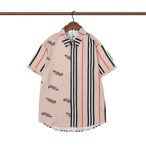 Burberry Icon Stripe Logo Print Short Sleeve Shirt Beige