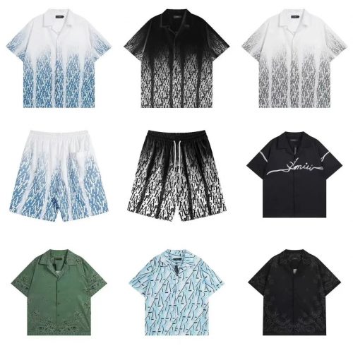 Amiri Monogram Print Graphic Hawaiian Shirt Multicolor