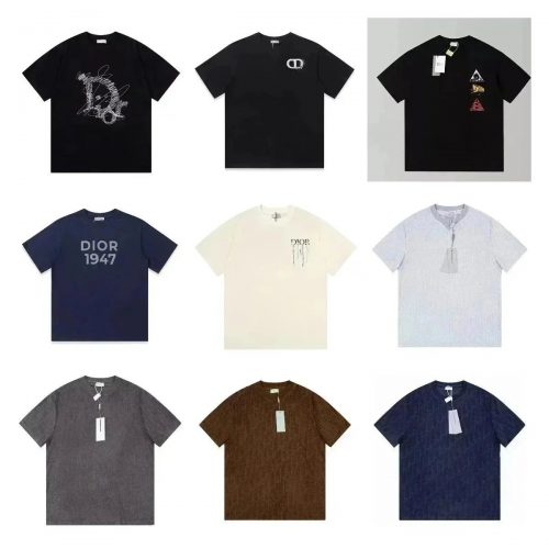 Dior Graphic Logo Cotton T-Shirt Multicolor