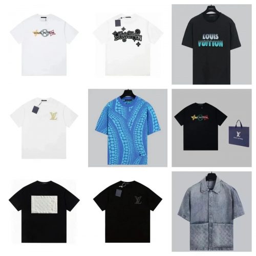 Louis Vuitton LV Graphic Print Cotton T-Shirt Collection Multicolor