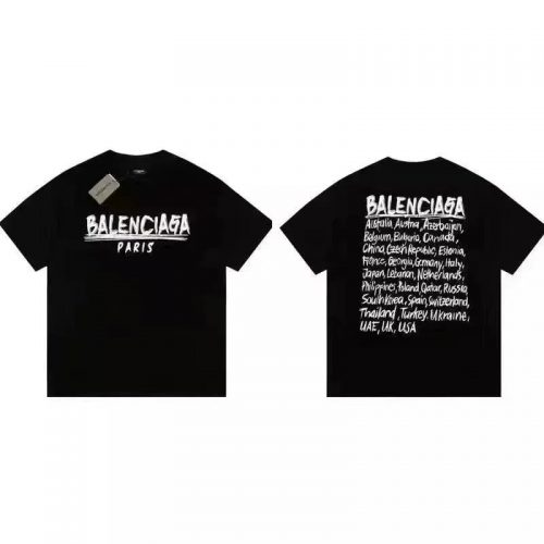 Balenciaga Countries Graphic Oversized T-Shirt Black