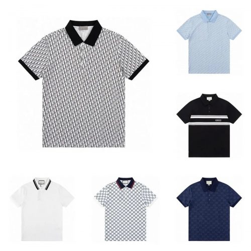 Gucci Monogram Polo Shirt Classic Cotton Short Sleeve Tee Multicolor