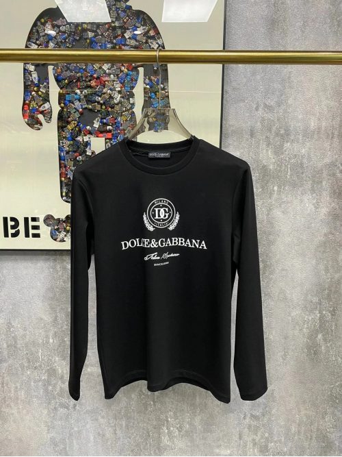 Dolce & Gabbana D&G Italian Sportswear Graphic Long Sleeve Shirt Black