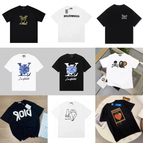 Louis Vuitton LV Graphic Print Cotton T-Shirt Black
