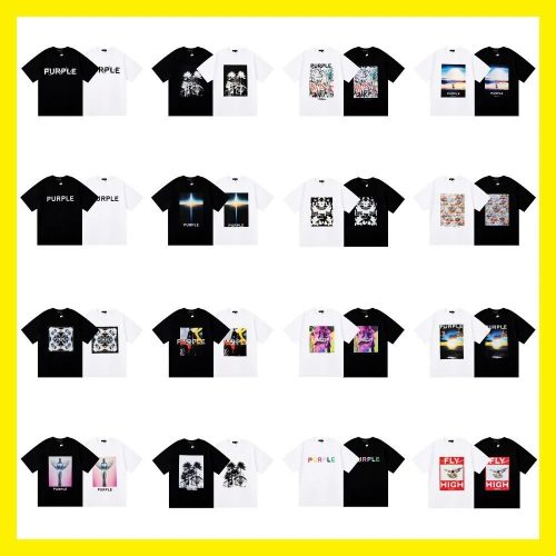 Purple Brand Purple Graphic Print Cotton T-Shirt Multicolor