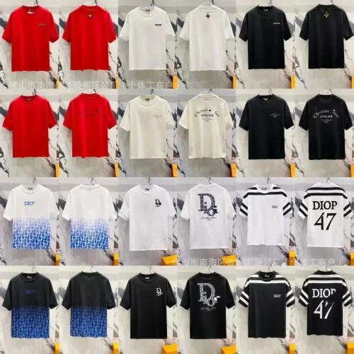 Dior Graphic Print Oversized T-Shirt Multicolor