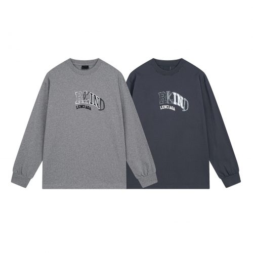Balenciaga Blind Lenciaga Graphic Long Sleeve Shirt Gray and Black