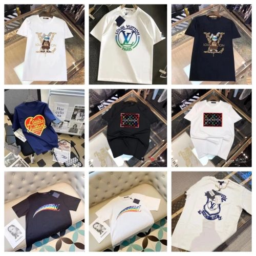 Louis Vuitton LV Graphic Print Cotton T-Shirt Multicolor