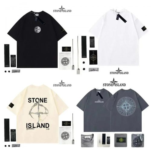 Stone Island Graphic Print Oversized T-Shirt Multicolor