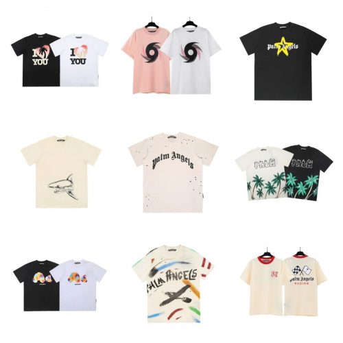Palm Angels Graphic Print Cotton T-Shirt Multicolor