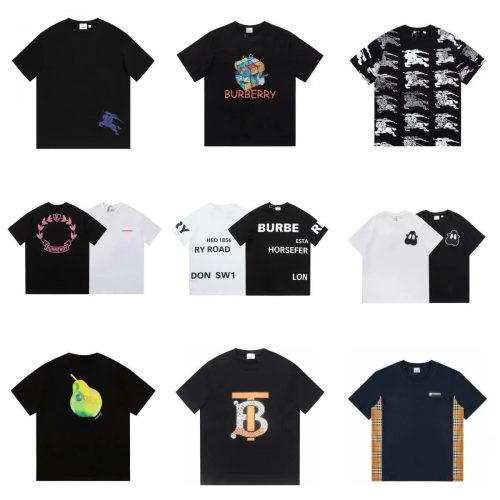 Burberry Graphic Print Cotton T-Shirt Collection Black and White