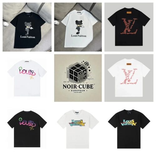 Louis Vuitton LV Graphic Print Cotton T-Shirt Multicolor