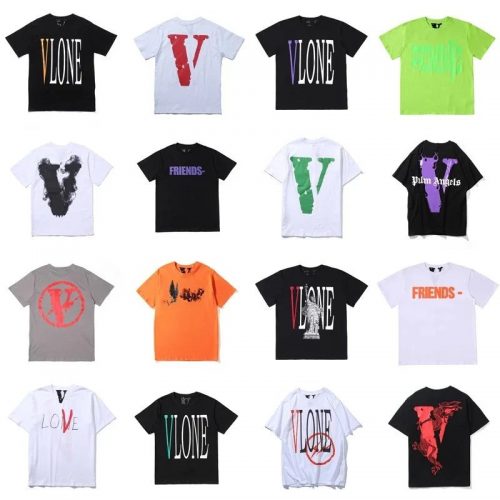 Vlone Graphic Print Streetwear T-Shirt Multicolor