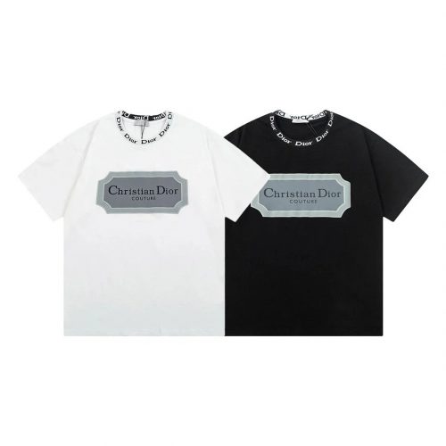 Dior Couture Patch Graphic T-Shirt Black and White