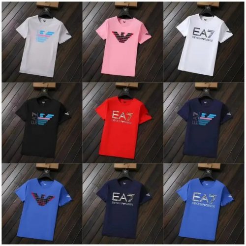 Emporio Armani EA7 Graphic Print Cotton T-Shirt Multicolor