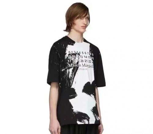 Maison Margiela Numbers Graphic Oversized T-Shirt Black and White