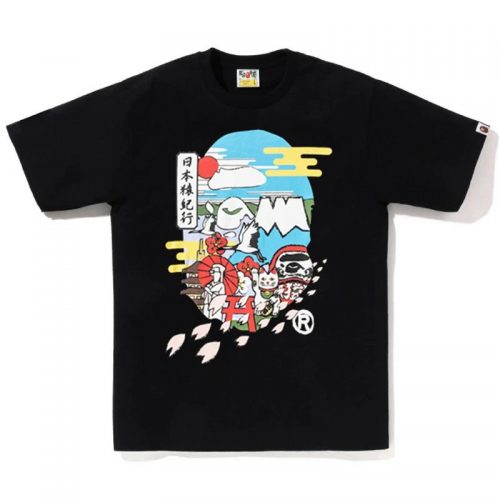 A Bathing Ape BAPE Japan Travel Graphic T-Shirt Black