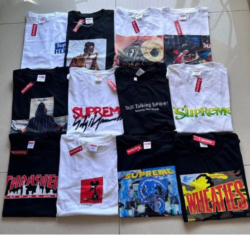Supreme Graphic T-Shirt Collection Streetwear Cotton T-Shirts Multicolor