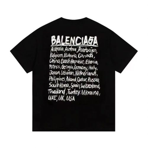 Balenciaga Countries Graphic Oversized T-Shirt Black