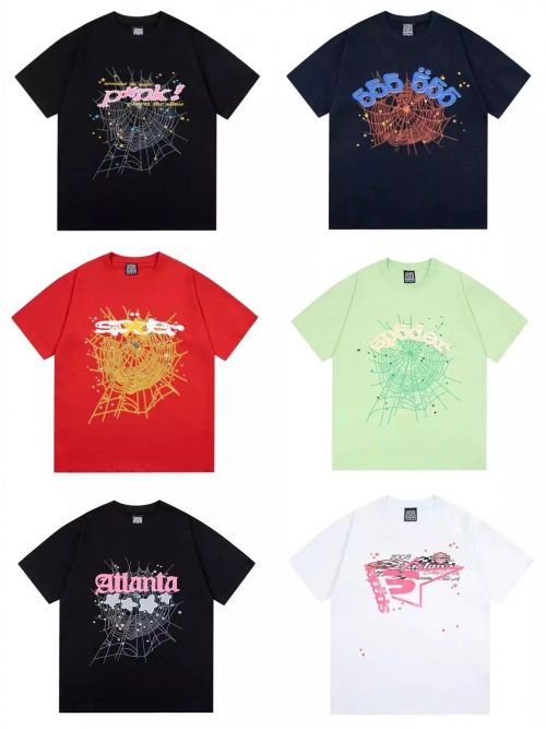 Sp5der Sp5der Spider Web Graphic Tee Streetwear T-Shirt Multicolor