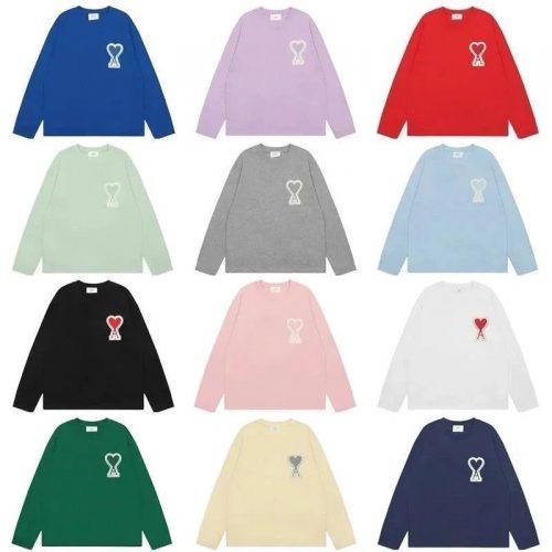 Ami Paris Ami Ami de Coeur Cotton Long Sleeve Shirt Multicolor