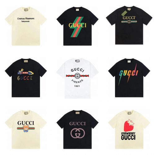 Gucci Graphic Print Cotton T-Shirt Multicolor