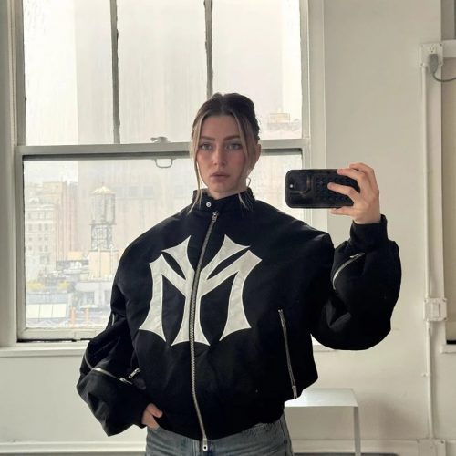 Martine Rose Oversized Logo Bomber Jacket Black