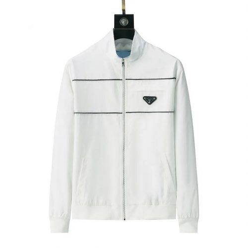 Prada Zip-Up Lightweight Jacket White