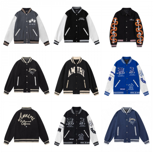 Amiri Varsity Jacket Graphic Streetwear Bomber Jacket Multicolor