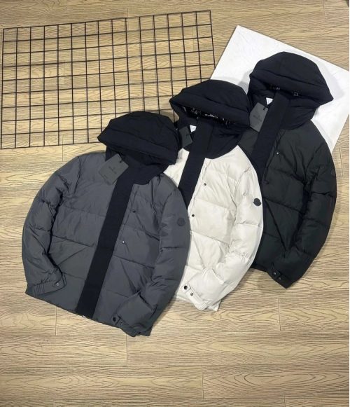Moncler Montcla Puffer Down Jacket Black Gray and White